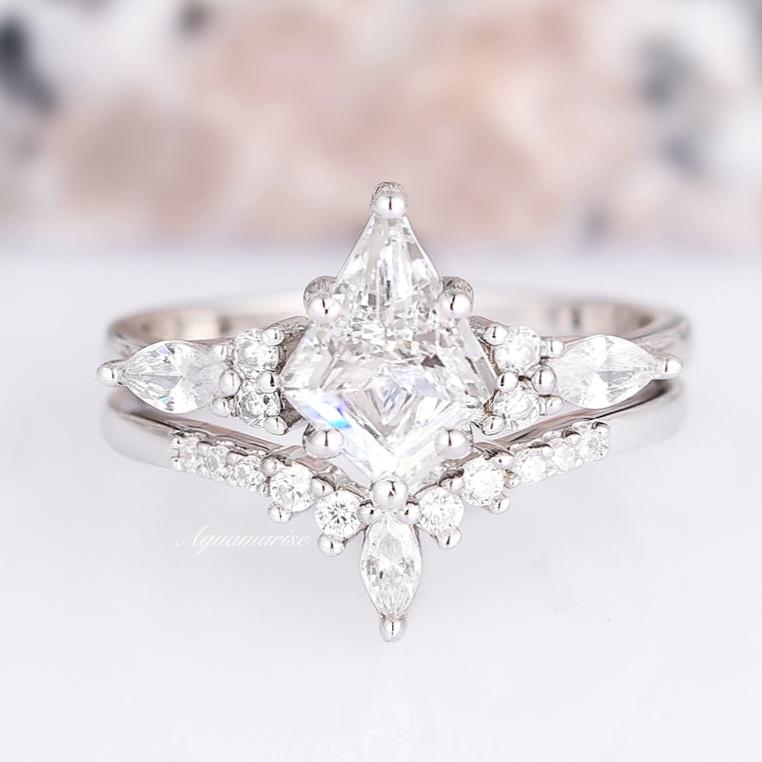 Skye Kite™ Lab Grown Diamond Engagement Ring Set - 14K White Gold (IGI Certified) for Wedding, Proposal & Anniversary Gifts