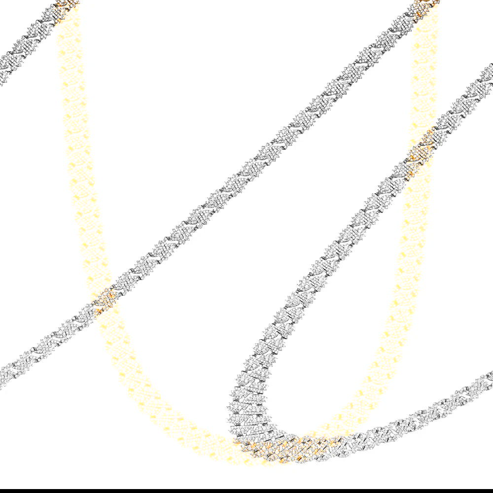 10mm 925 Sterling Silver Moissanite Cuban Chain Necklace 22 Inch Gold Tone Icy Jewelry - Perfect for Gifts, Parties, and Everyday Wear