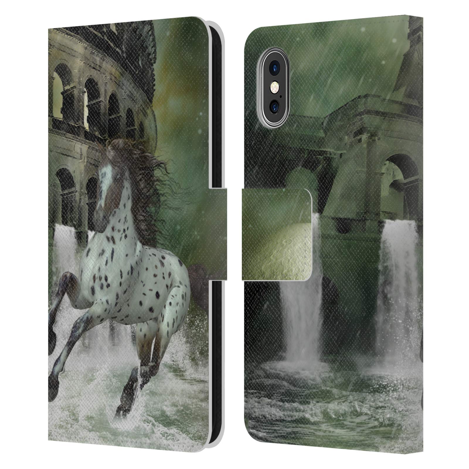 Officially Licensed Simone Gatterwe The Escape Horses Leather Book Wallet Case for Apple iPhone X/Xs - Slim Protective Cover with Card Slots | Perfect for Travel, Work & Everyday Use