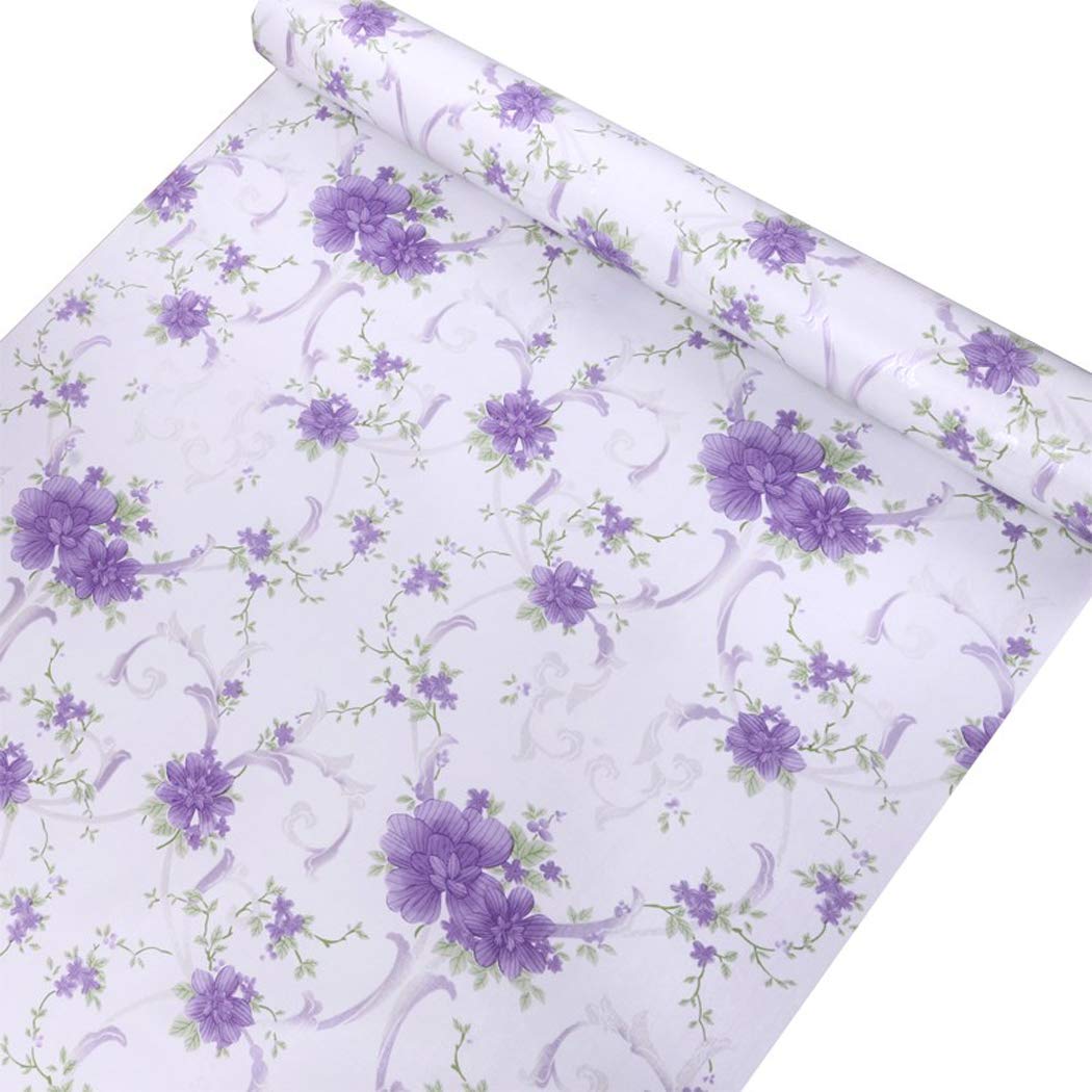 Floral Contact Paper - Self Adhesive Shelf Liner for Drawers & Cabinets - 17.7x78.7 Inches - Perfect for Bedroom, Bathroom & Living Room Decor