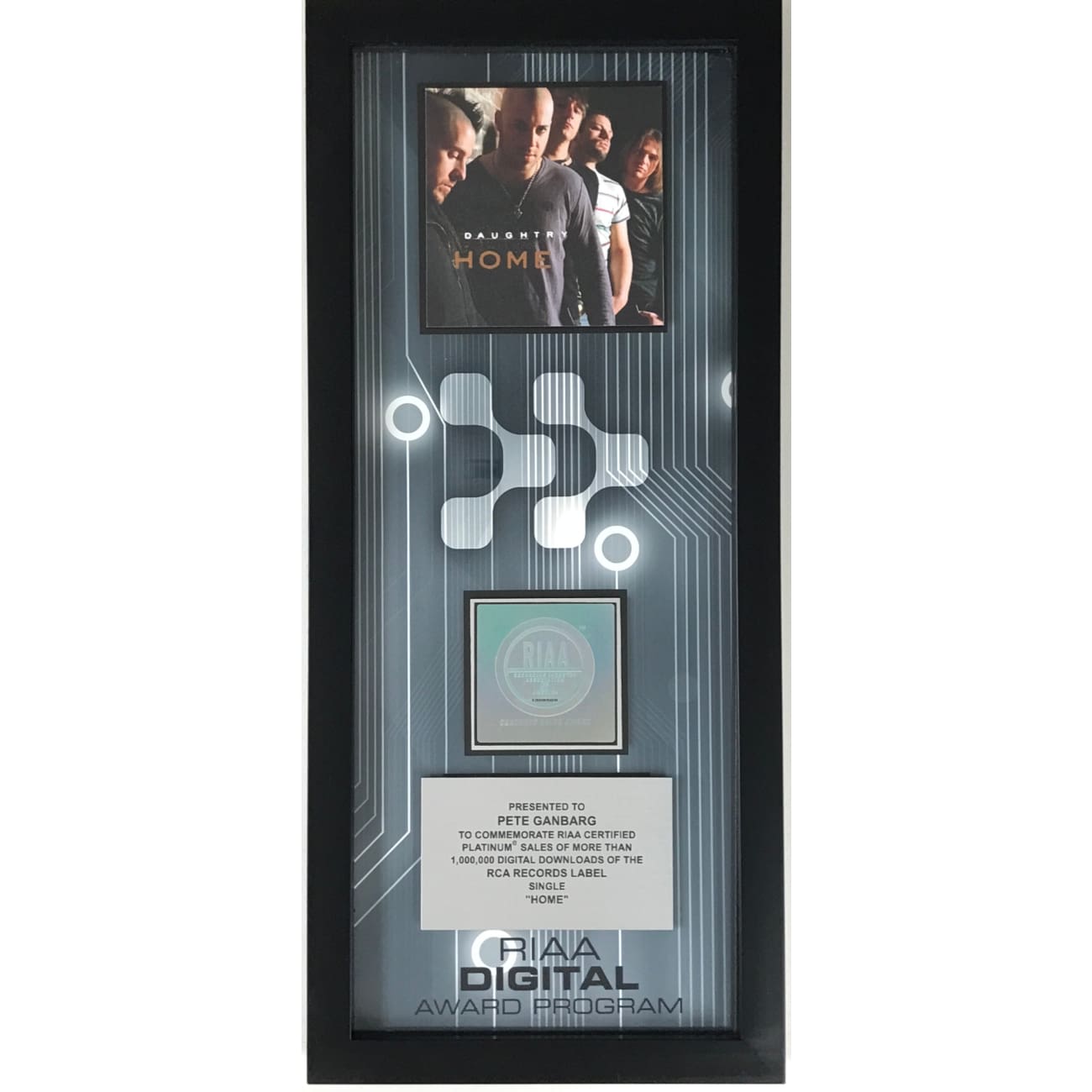 Daughtry Home RIAA Certified Digital Single Award - Perfect for Music Lovers, Collectors & Home Decor Display