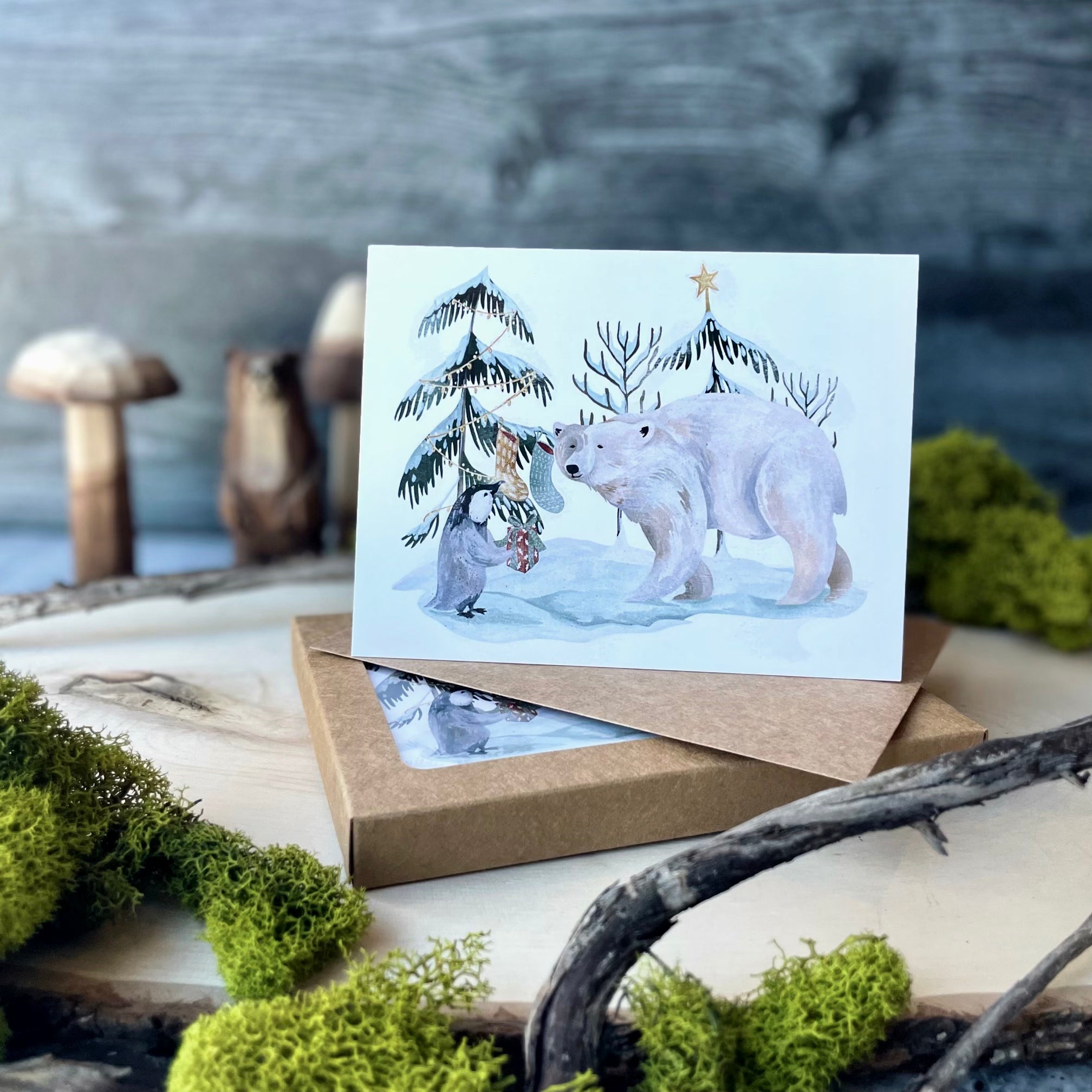 Arctic Christmas Cards - Boxed Holiday Greeting Card Set for Winter Festive Season | Perfect for Family, Friends & Office Holiday Wishes