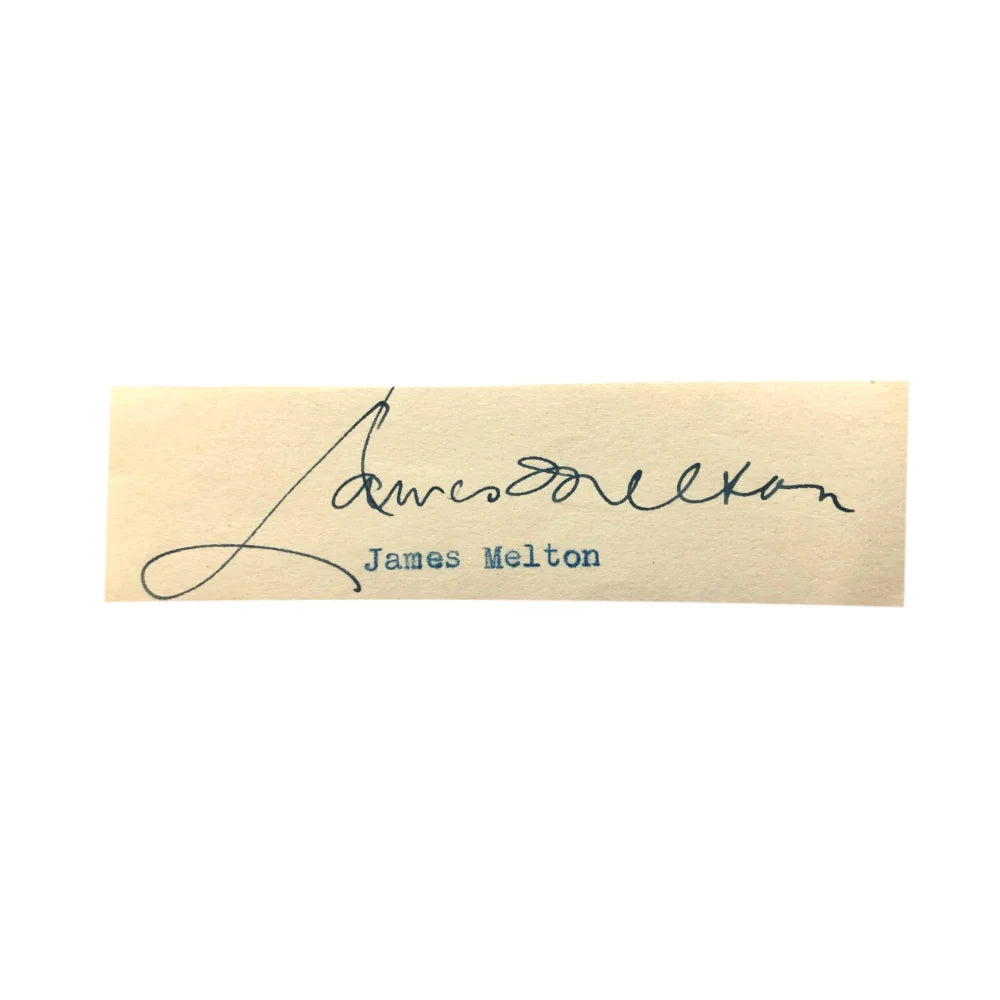 James Melton Hand Signed Page Cut with JSA COA - Authentic Autograph of Actor & Singer - Perfect for Collectors, Fans & Memorabilia Displays