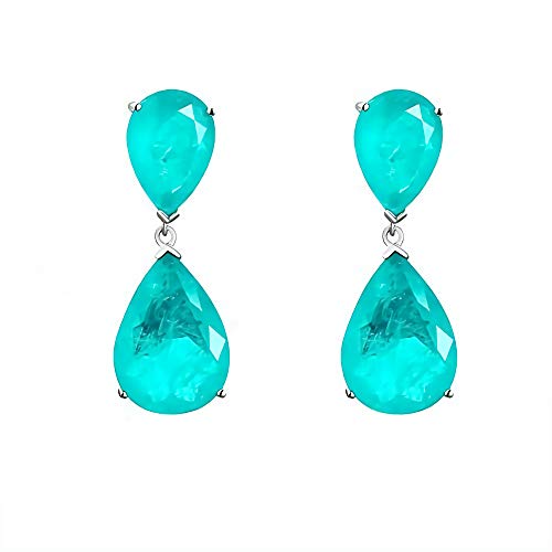 Luxury Paraiba Tourmaline Earrings for Women - High-Quality S925 Sterling Silver Jewelry, Perfect for Weddings, Parties & Special Occasions