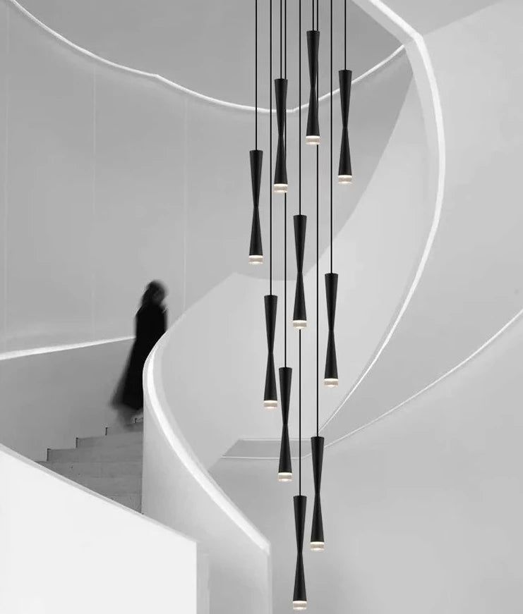 Modern LED Attic Bend Tubes Chandelier Lighting Fixture - Energy Efficient Dimmable Ceiling Light for Living Room, Bedroom & Dining Room Decor
