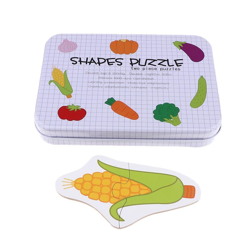 Wooden Puzzle Blocks for Toddlers - Vegetable Learning Toys for Preschool Play