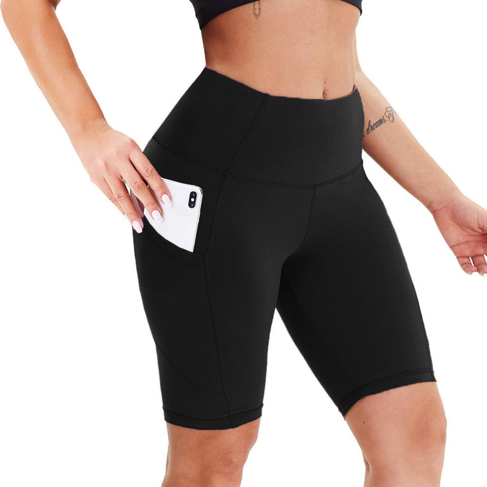 Handyulong Women's High Waisted Scrunch Butt Lifting Shorts - Funny Print Workout Running Athletic Beach Shorts with Ruched Design | Perfect for Gym, Yoga, Running & Summer Vacations