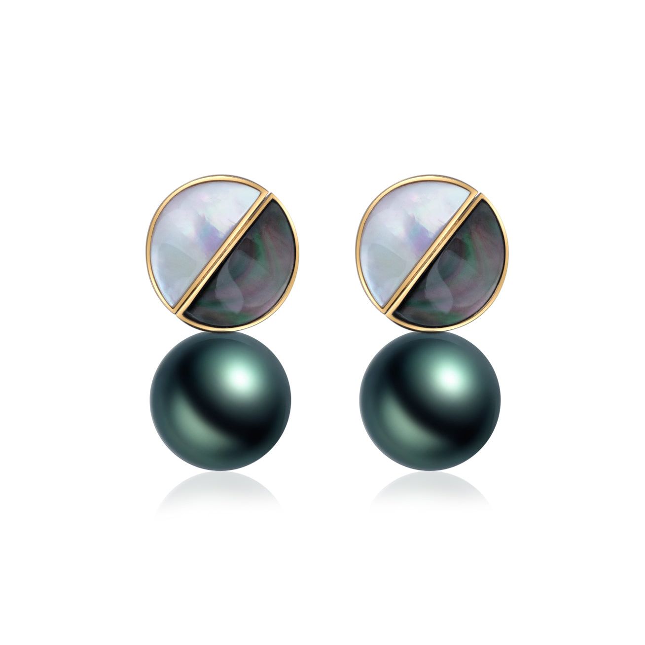 18K Gold Tahitian Pearl Earrings - Genuine Black Pearl Stud Earrings for Women, Luxury Jewelry Gift for Her, Perfect for Weddings, Parties & Special Occasions