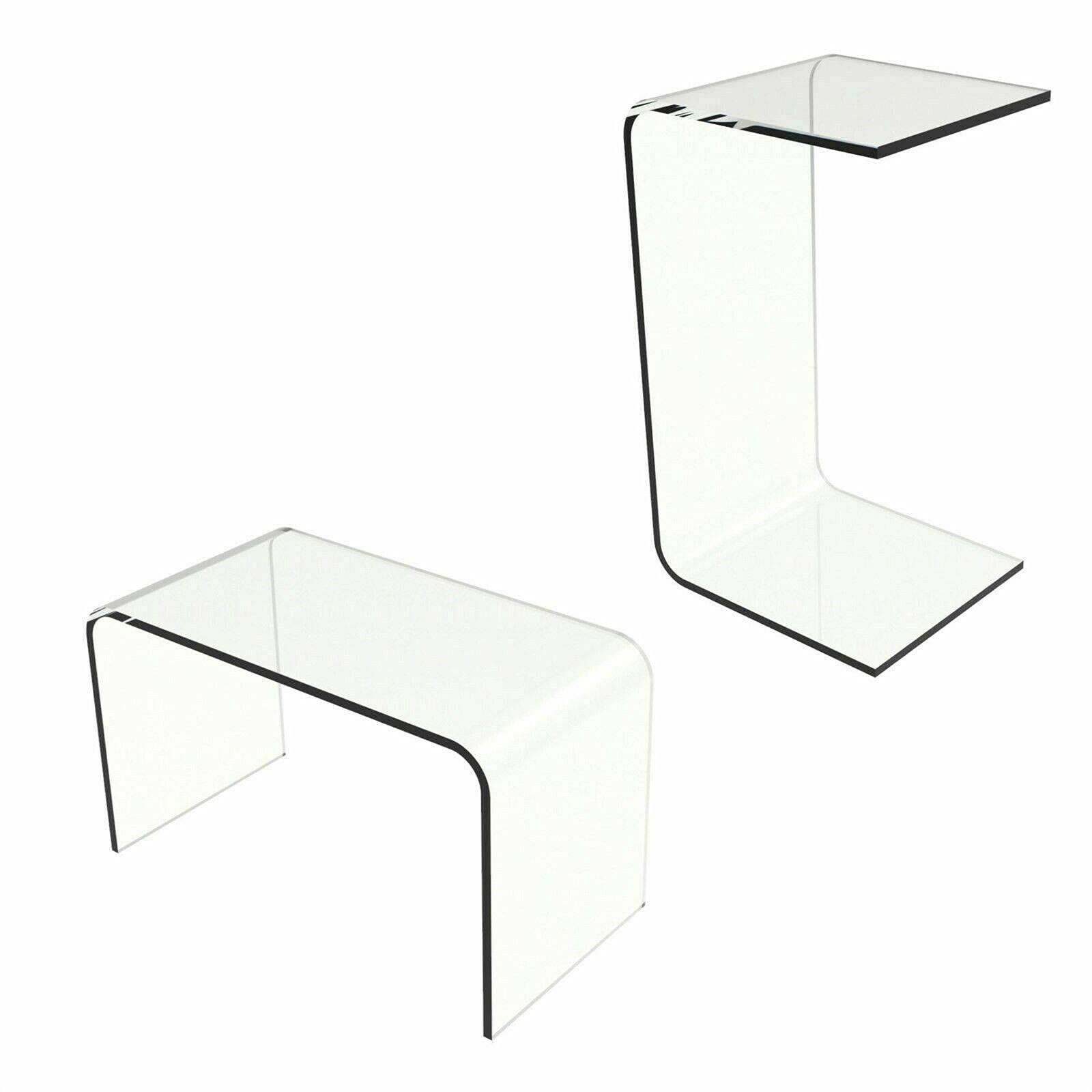 Modern Clear Acrylic C-Shaped End Table - 24