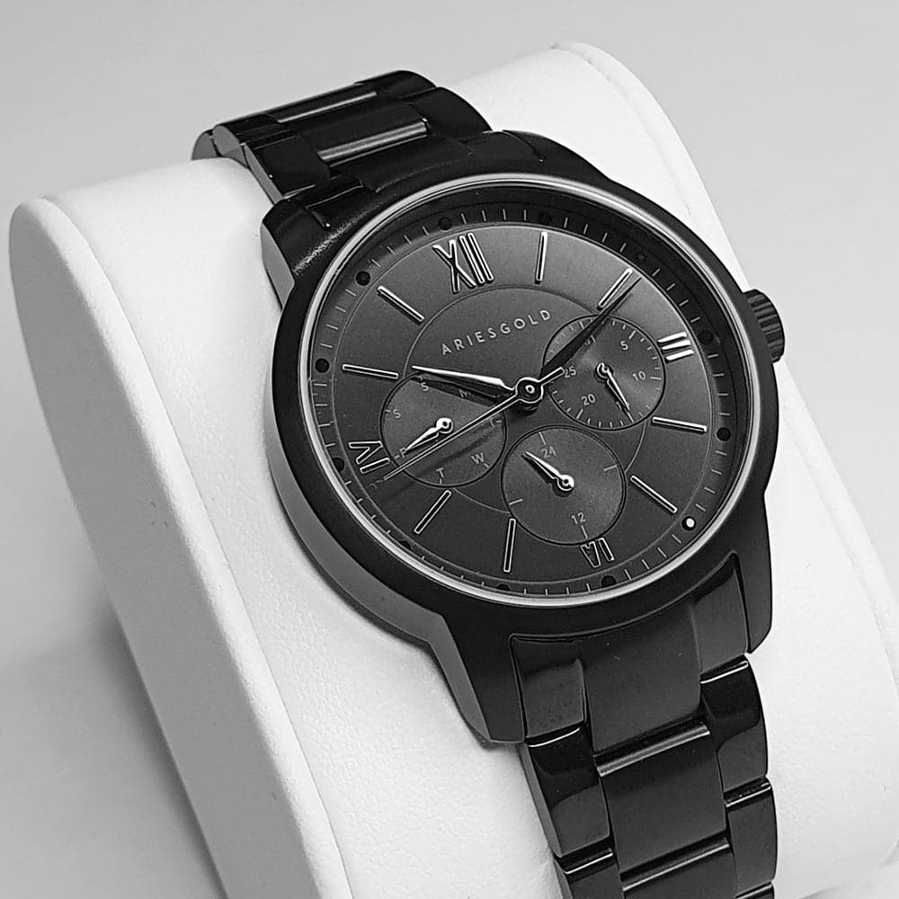 ARIES GOLD Urban Eternal Black Stainless Steel Women's Watch - Stylish & Durable Timepiece for Everyday Wear, Office, and Special Occasions