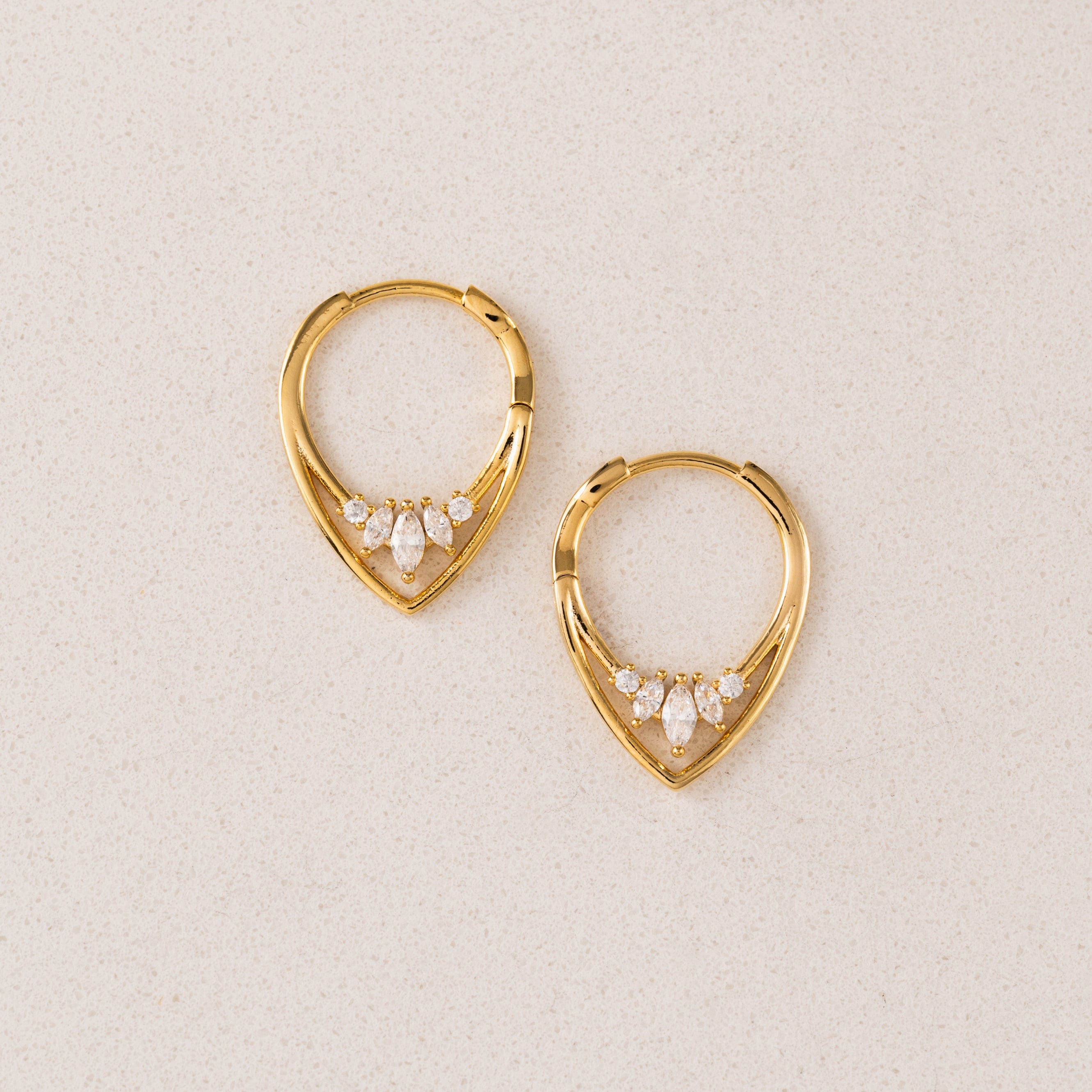 Aria Hoop Earrings for Women - 14K Gold Plated Stainless Steel Dangle Earrings - Lightweight & Hypoallergenic Jewelry for Everyday Wear, Parties & Special Occasions