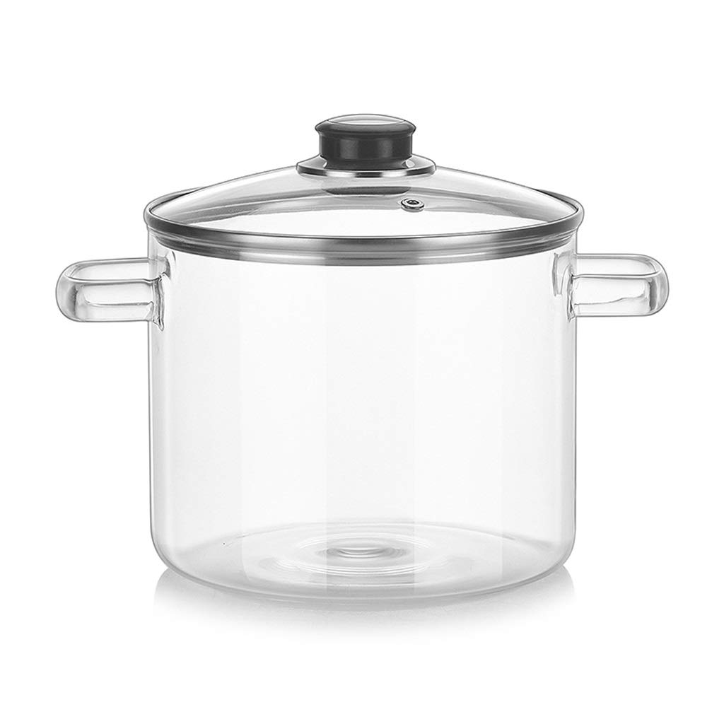 CCBUY 2000ml Transparent Glass Soup Pot - Heat-Resistant Kitchen Cooking Pot for Soup, Stew & Porridge - Durable Glass Bowl for Home & Restaurant Use