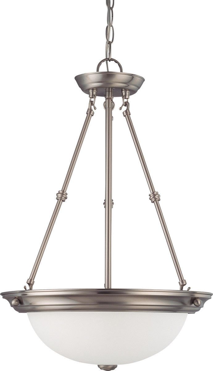 Nuvo Lighting 60 3297 3-Light Energy Star Certified GU24 Pendant Chandelier in Brushed Nickel - Modern Dining Room Lighting for Kitchen Island & Breakfast Nook