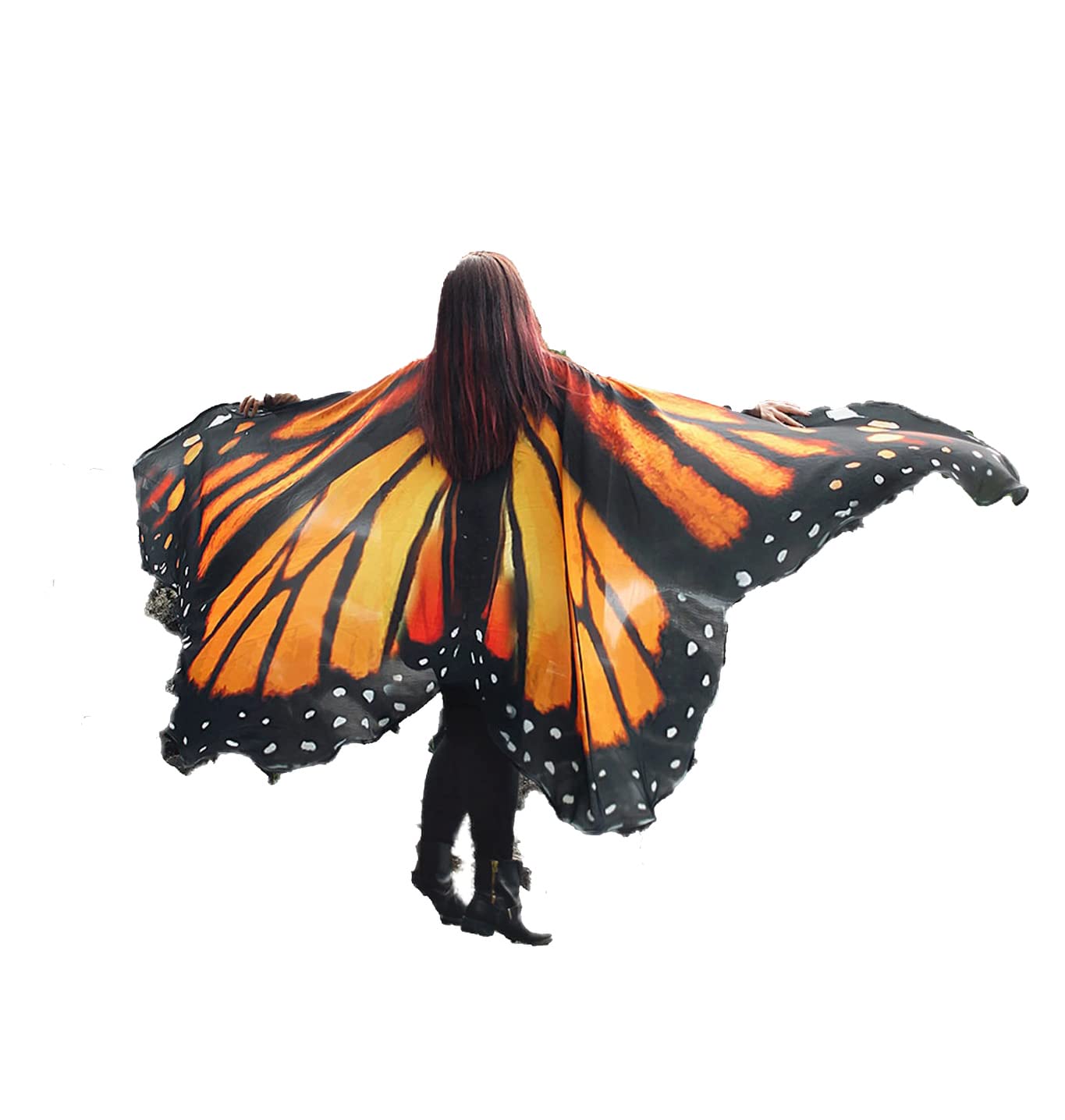 Monarch Butterfly Wings Costume - Realistic Halloween Fairy Cosplay Accessories for Adults & Kids - Perfect for Halloween Parties, Cosplay Events & Themed Photoshoots