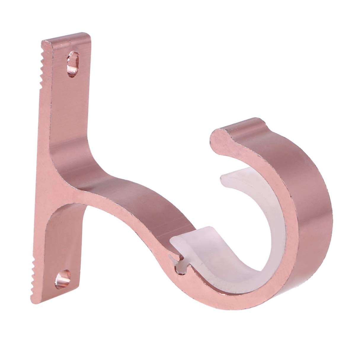 Garneck 2-Pack Aluminum Alloy Curtain Rod Brackets - Heavy Duty Single Wall Mount Drapery Rod Holders for Living Room, Bedroom & Bathroom (Rose Gold) - Perfect for Sheer, Blackout & Thermal Curtains