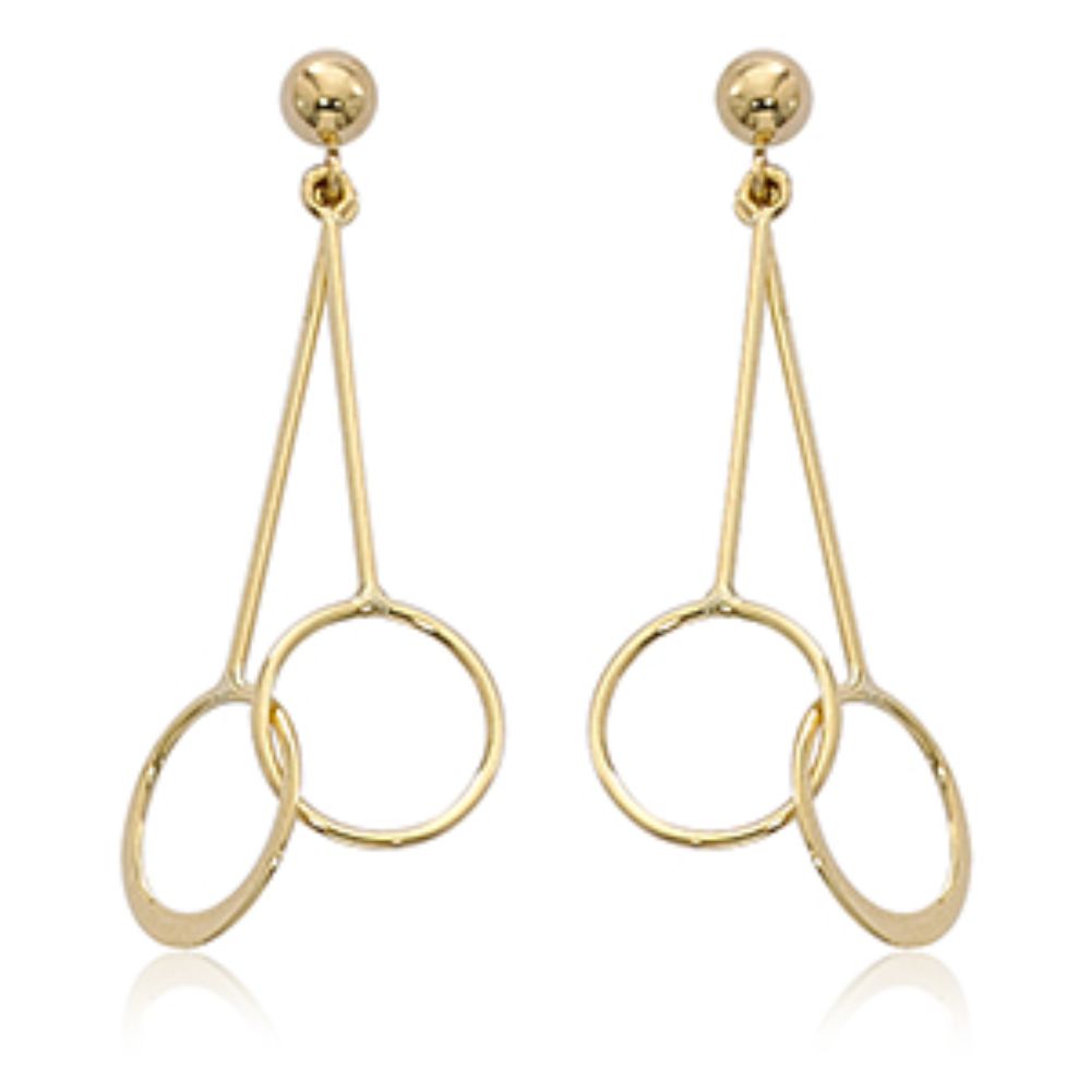 14K Gold Mini Circle Drop Earrings for Women - Dainty & Elegant Jewelry - Perfect for Weddings, Parties & Everyday Wear