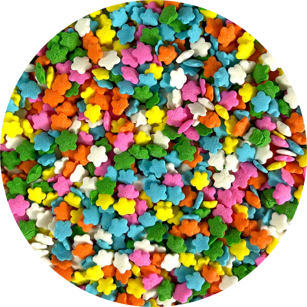 DecoPac Confetti Quins Wildflower Sprinkles - 16.5oz Tub for Cake Decorating, Cupcake Toppers, and Party Desserts