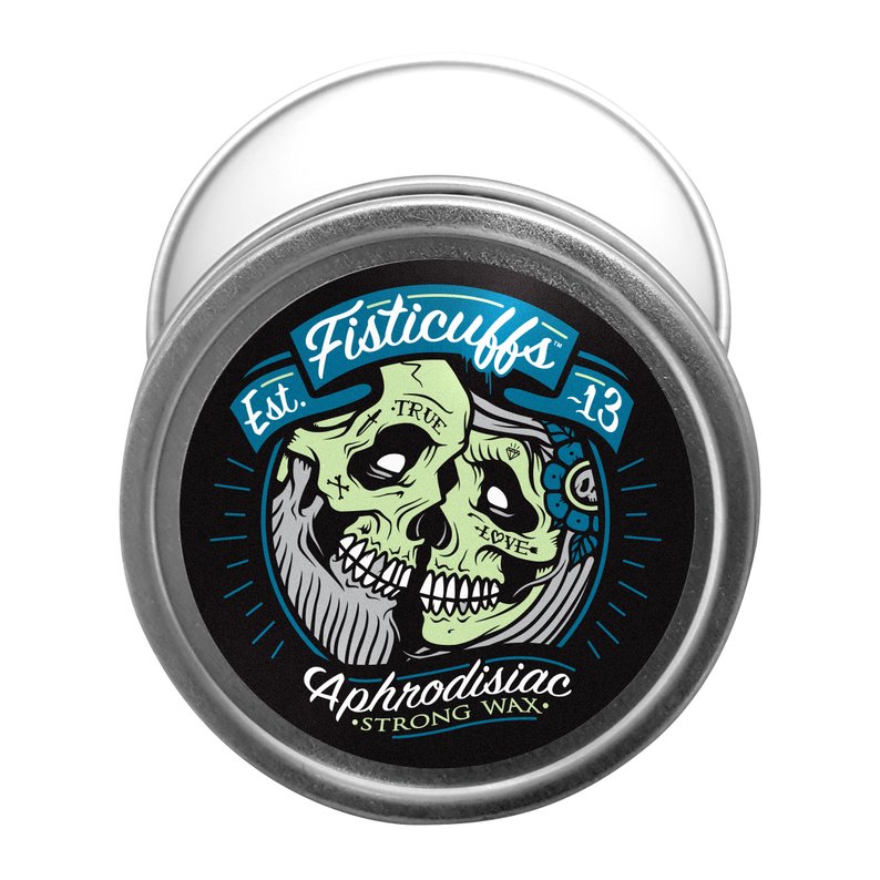 Fisticuffs Aphrodisiac Blend Strong Hold Mustache Wax - 1 OZ Tin for Men's Grooming & Styling - Perfect for Special Occasions & Date Nights