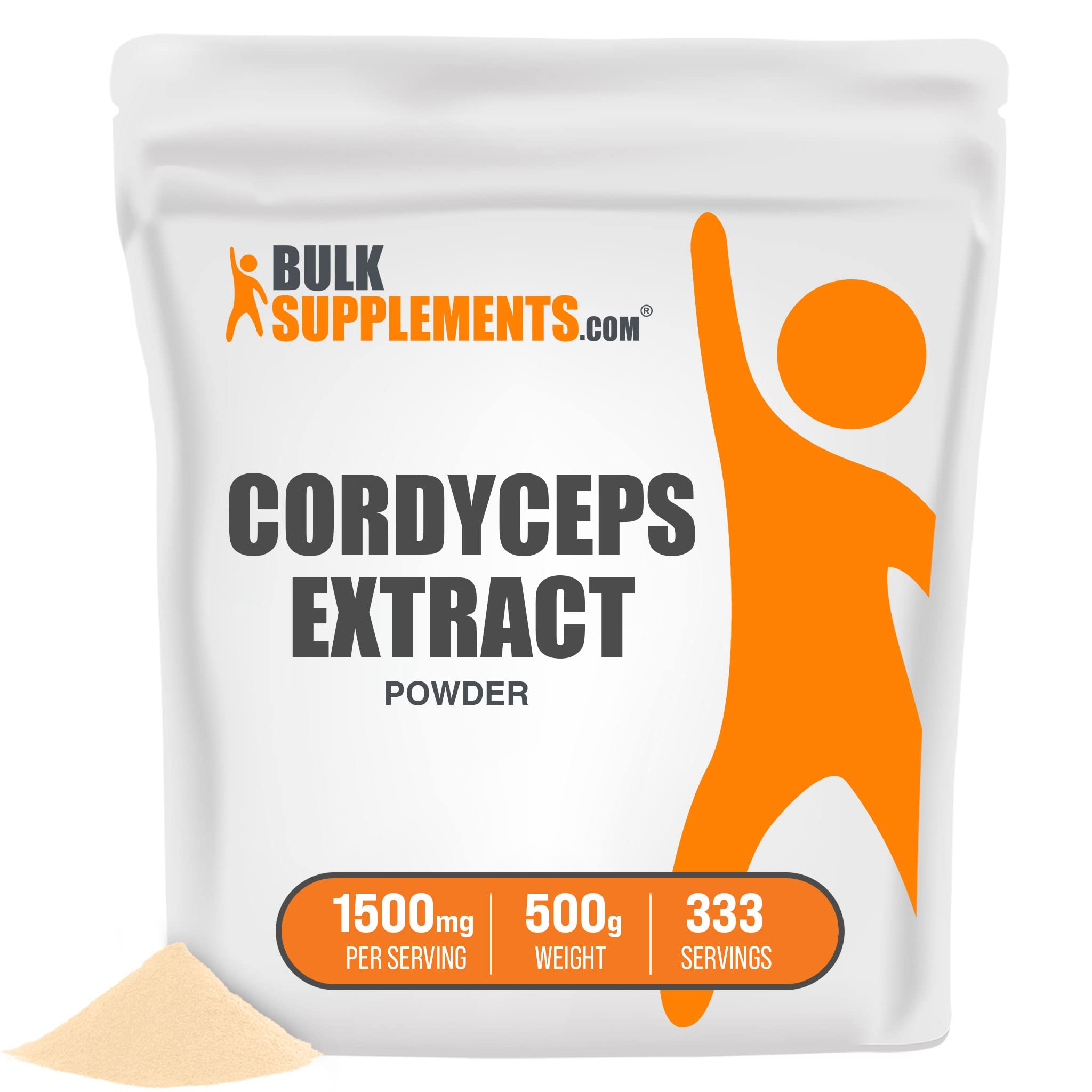 BulkSupplements Cordyceps Mushroom Extract Powder 500g (1.1 lb) - Organic Athletic Performance Supplement for Energy & Endurance - Vegan Mushroom Powder for Smoothies, Coffee & Cooking - Immune Support & Workout Recovery