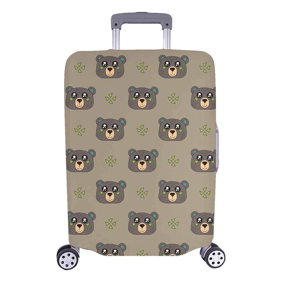 Custom Cute Bear Clover Holiday Luggage Cover Protector - Elastic Suitcase Protector for 25