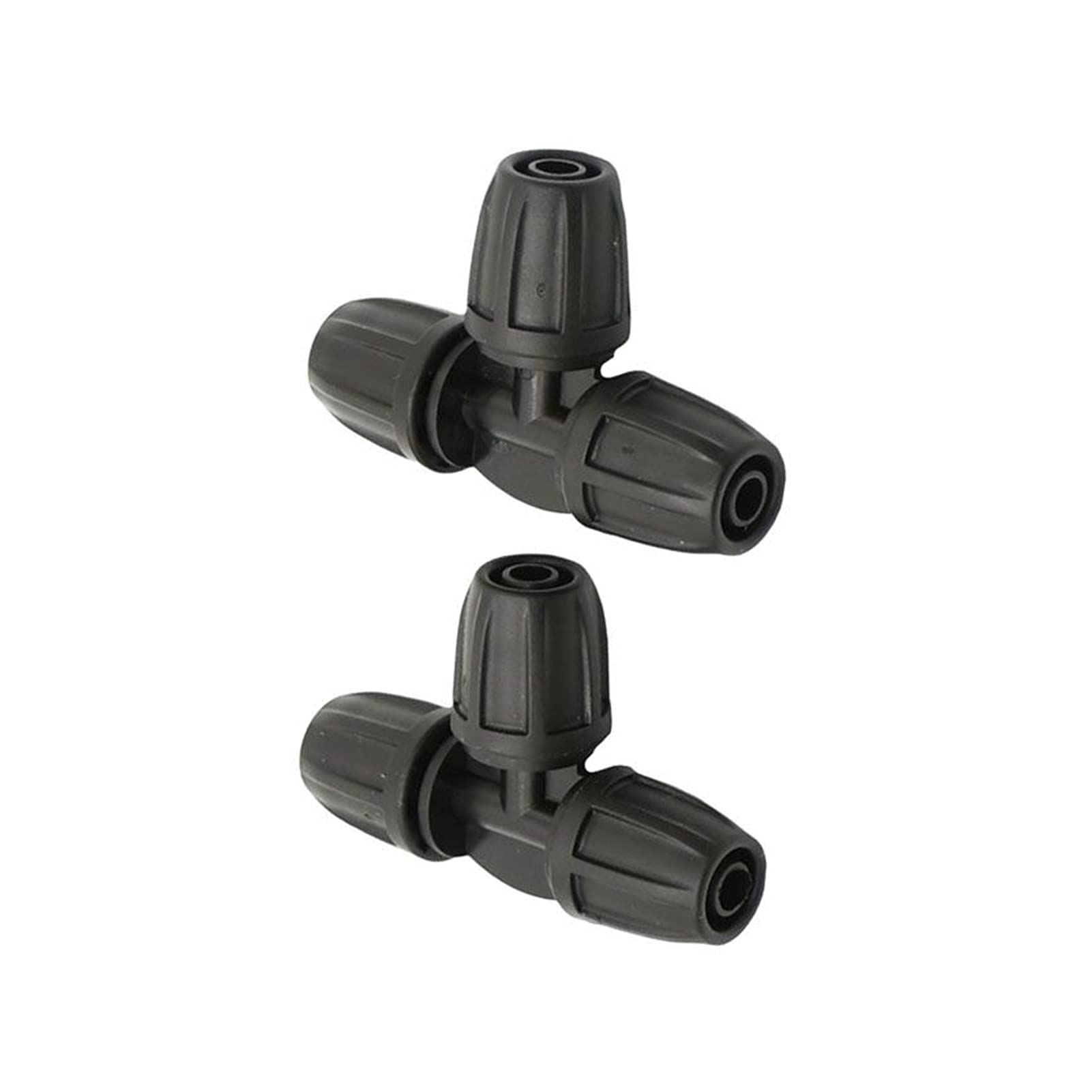 3/8 Inch Garden Hose Fittings - 25 Pcs Black Water Pipe Tee Manifold with 8/11 Barb T-Joint & 3-Way Threaded Lock for Lawn Irrigation, Car Washing, and Outdoor Watering Systems