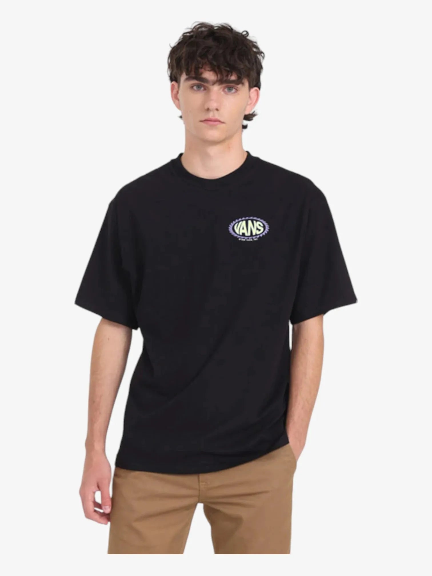 Vans Road Stop SS Black T-Shirt for Men - Casual Streetwear Tee for Skateboarding & Everyday Wear