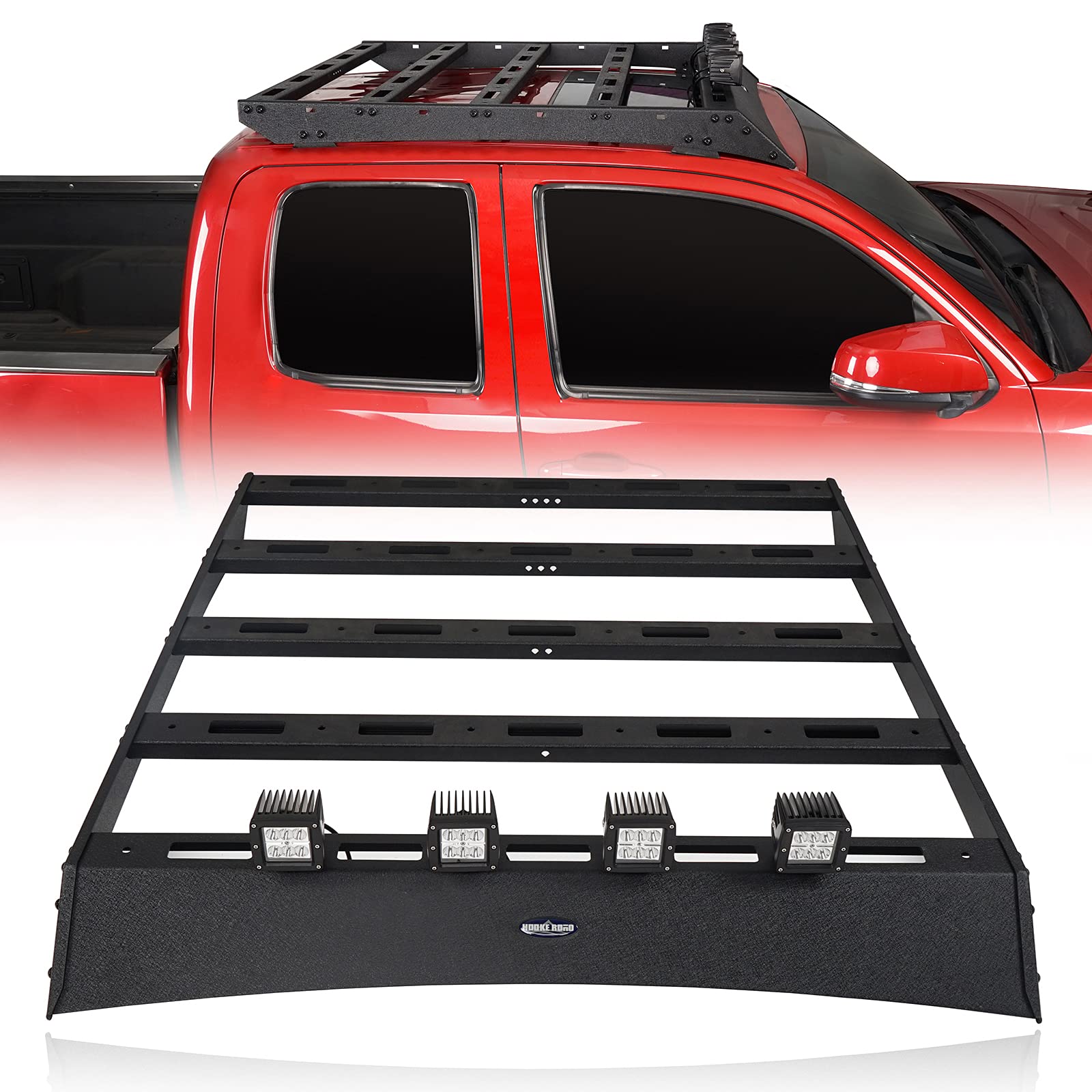 u-Box Tacoma Roof Rack Cargo Carrier with LED Lights - Compatible with Toyota Tacoma 2005-2022 (2nd & 3rd Gen) Access Cab Pickup Trucks - Heavy Duty Waterproof Storage for Camping, Road Trips & Outdoor Adventures
