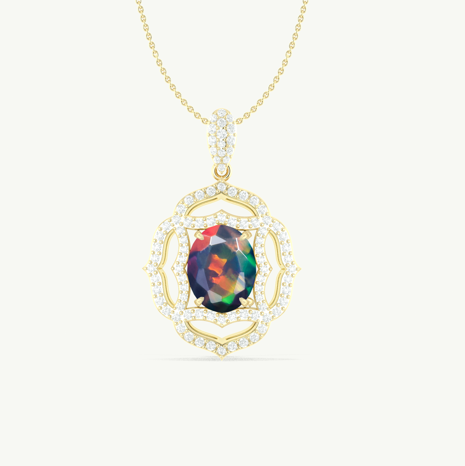 Multifire Black Opal Gemstone Charm Pendant Necklace for Women - Elegant Sterling Silver Jewelry Gift for Birthday, Anniversary & Special Occasions