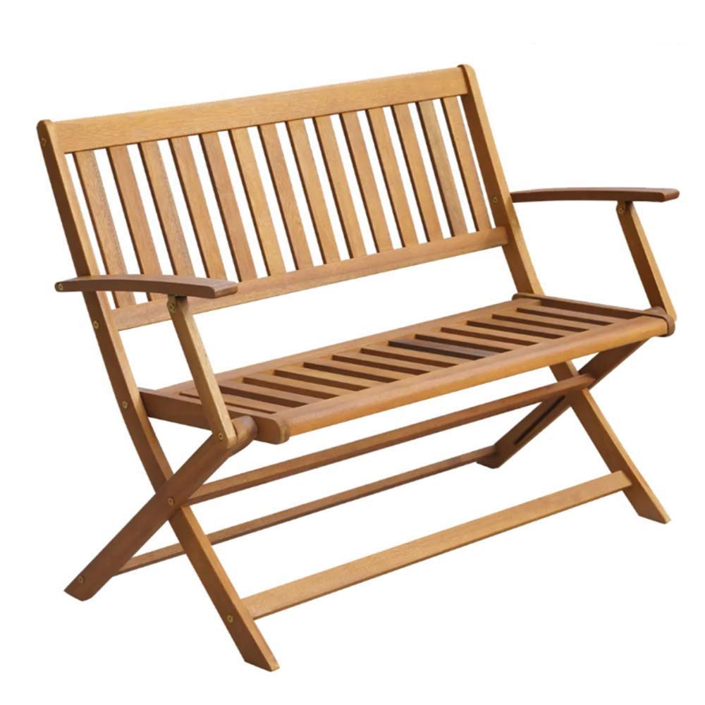 ZAMAX Folding Garden Bench with Backrest and Armrests - Outdoor Patio Furniture Set, 47.2