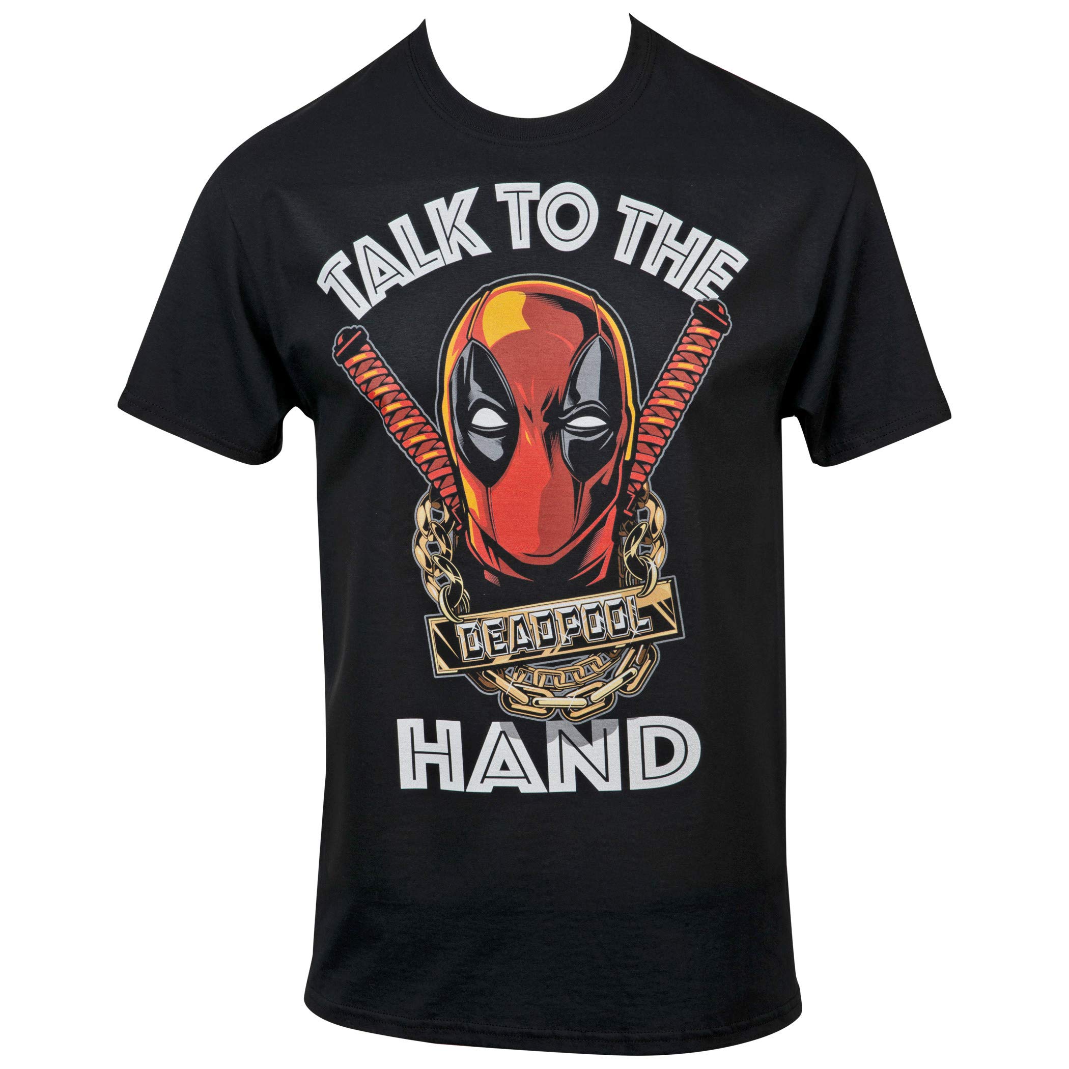 Marvel Deadpool Talk to The Hand Graphic T-Shirt for Men - Funny Superhero Tee for Casual Wear, Cosplay & Comic Con