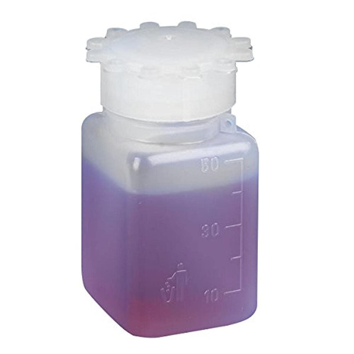 Globe Scientific 600609 Screw Cap Square Bottle - 50ml (Pack of 100) - Ideal for Lab Storage, Chemical Samples & DIY Craft Supplies