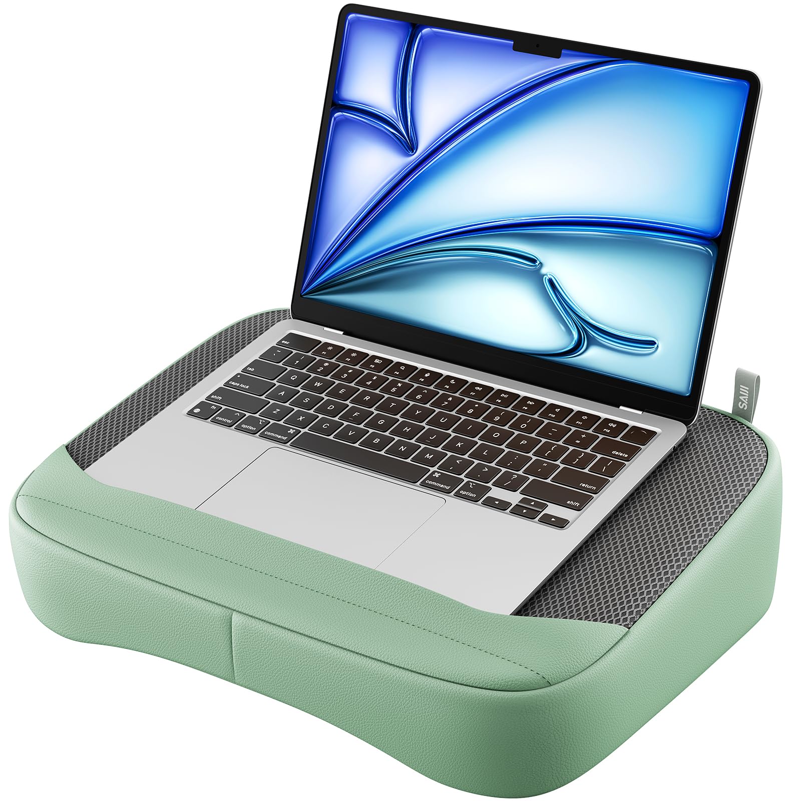 SAIJI Ultra Lightweight Breathable Lap Desk for Laptop - Portable Laptop Tray with Cushion & Storage Compartment - Fits 15.6 Inch Notebooks - Perfect for Bed, Sofa, Office & Travel Use