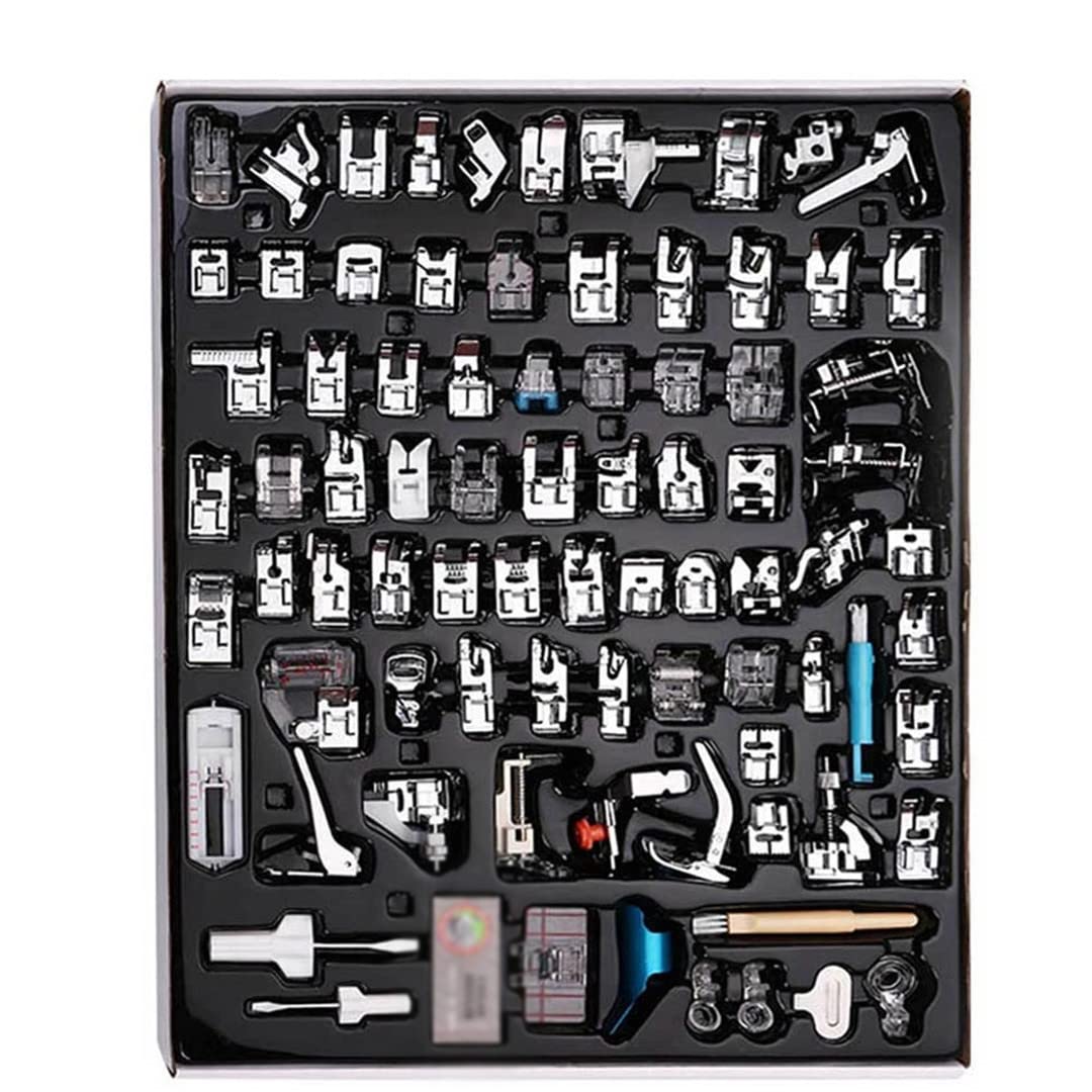 82PCS Sewing Machine Presser Foot Set - Universal Presser Feet Accessories Kit for Home & Industrial Sewing Machines - Perfect for Quilting, Embroidery, and Garment Making