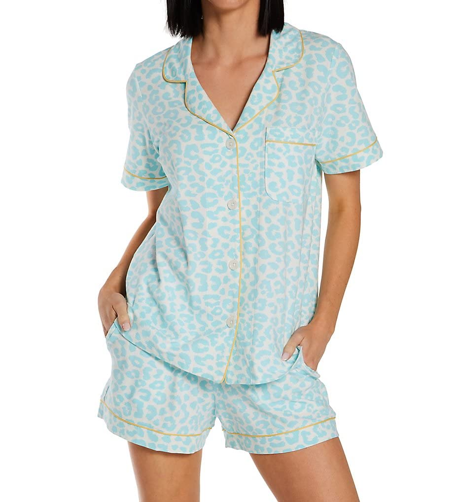 BedHead Pajamas Women's Animal Print Short Sleeve PJ Set 242372A - Soft Cotton Sleepwear for Women, Perfect for Lounging & Sleepovers