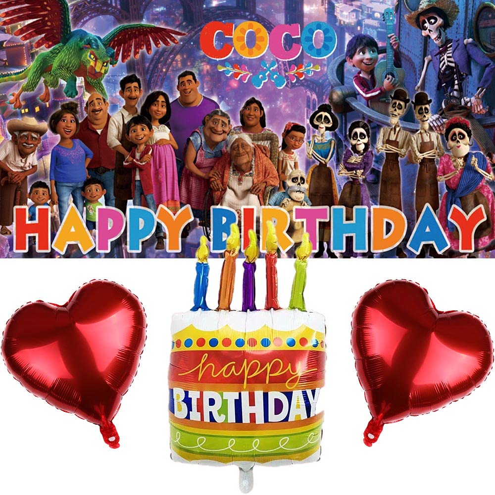 Disney COCO Themed Party Supplies Set - Decorations, Banner, Backdrop, Balloons & Party Favors for Birthday Celebrations | Perfect for Kids' Parties, Themed Events & Mexican Culture Festivals