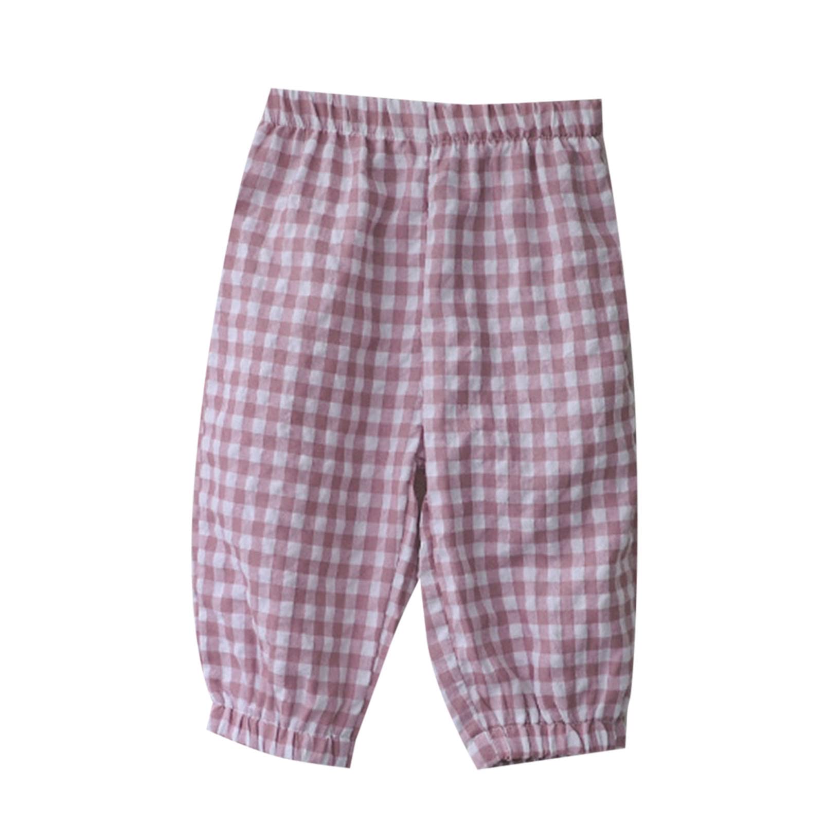 Soft Cotton Baby Pants for Newborn & Infant Girls Boys - Summer Plaid Floral Harem Pants, Casual Joggers & Bloomers for Playtime, Daycare & Outdoor Activities