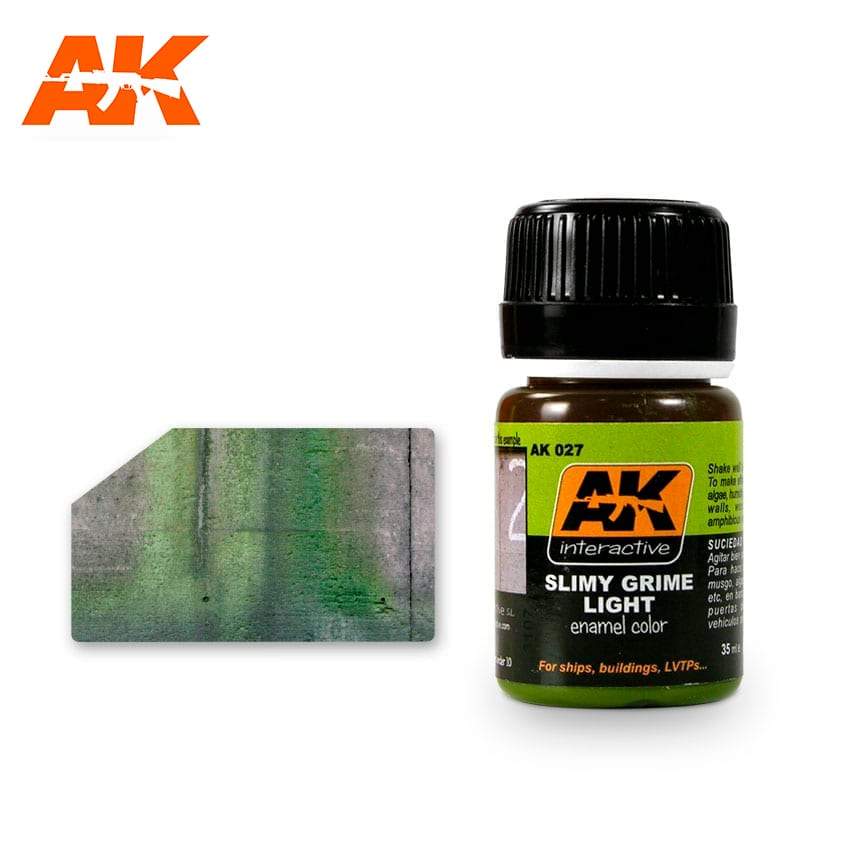 AK Interactive AK027 Weathering Slimy Grime Light Enamel Paint - 35mL for Model Kits, Miniatures & Dioramas - Perfect for Realistic Rust, Dirt & Grime Effects