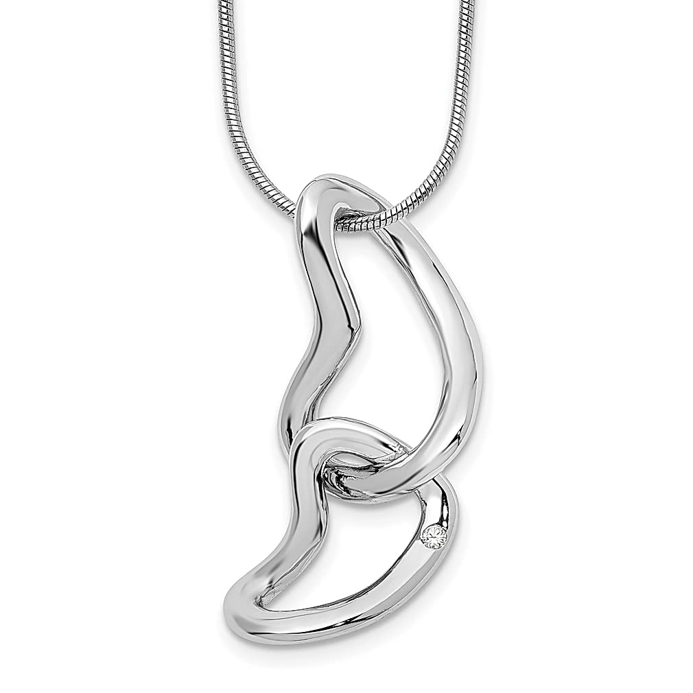 18K Gold Plated 925 Sterling Silver Diamond Heart Pendant Necklace for Women - 18 Inch Chain with 2 Extenders - Elegant Love Jewelry Gift for Her - Perfect for Valentine's Day, Anniversary & Romantic Occasions
