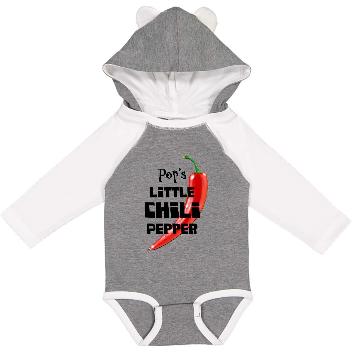 Inktastic Pop's Little Chili Pepper Long Sleeve Baby Bodysuit - Cute Infant Outfit for Boys & Girls - Perfect for Family Photos, Holidays & Everyday Wear