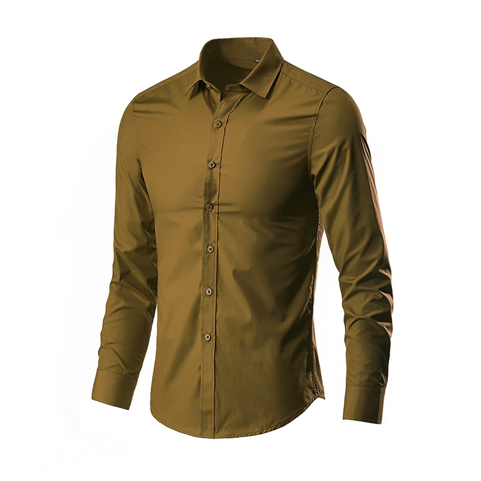 Men's Slim Fit Long Sleeve Dress Shirts - Wrinkle Free & Breathable Business Shirts for Office, Interview & Formal Occasions