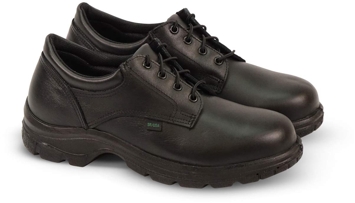 Thorogood Men's 804-6905 Soft Streets Series Steel Toe Oxford Work Boots - Black, Size 9.5 XW US - Slip Resistant & Comfortable for Construction, Warehouse & Industrial Work