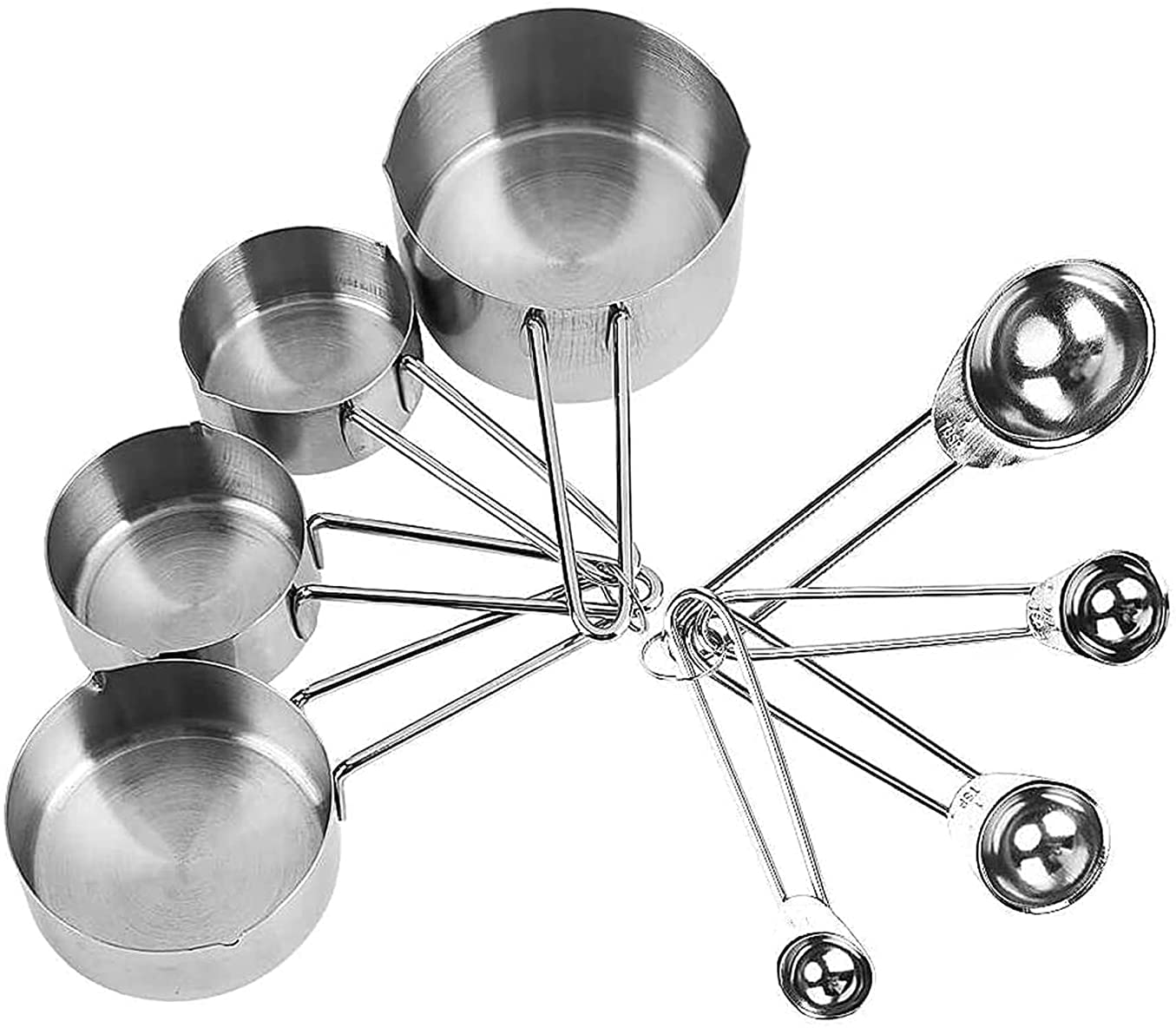 8-Piece Stainless Steel Measuring Spoons Set - Small Measuring Spoons for Sugar, Coffee, Milk - Perfect for Baking, Cooking & Kitchen Measuring (M-G1012) | Ideal for Home Bakers, Coffee Enthusiasts & Precise Recipe Measurement