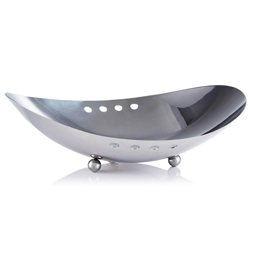 Stainless Steel Fruit Basket Bowl - Elegant European Style Kitchen Countertop Fruit Plate for Fresh & Dried Fruits, Desserts, Salads | Perfect for Dining Table, Party Serving, and Home Decor
