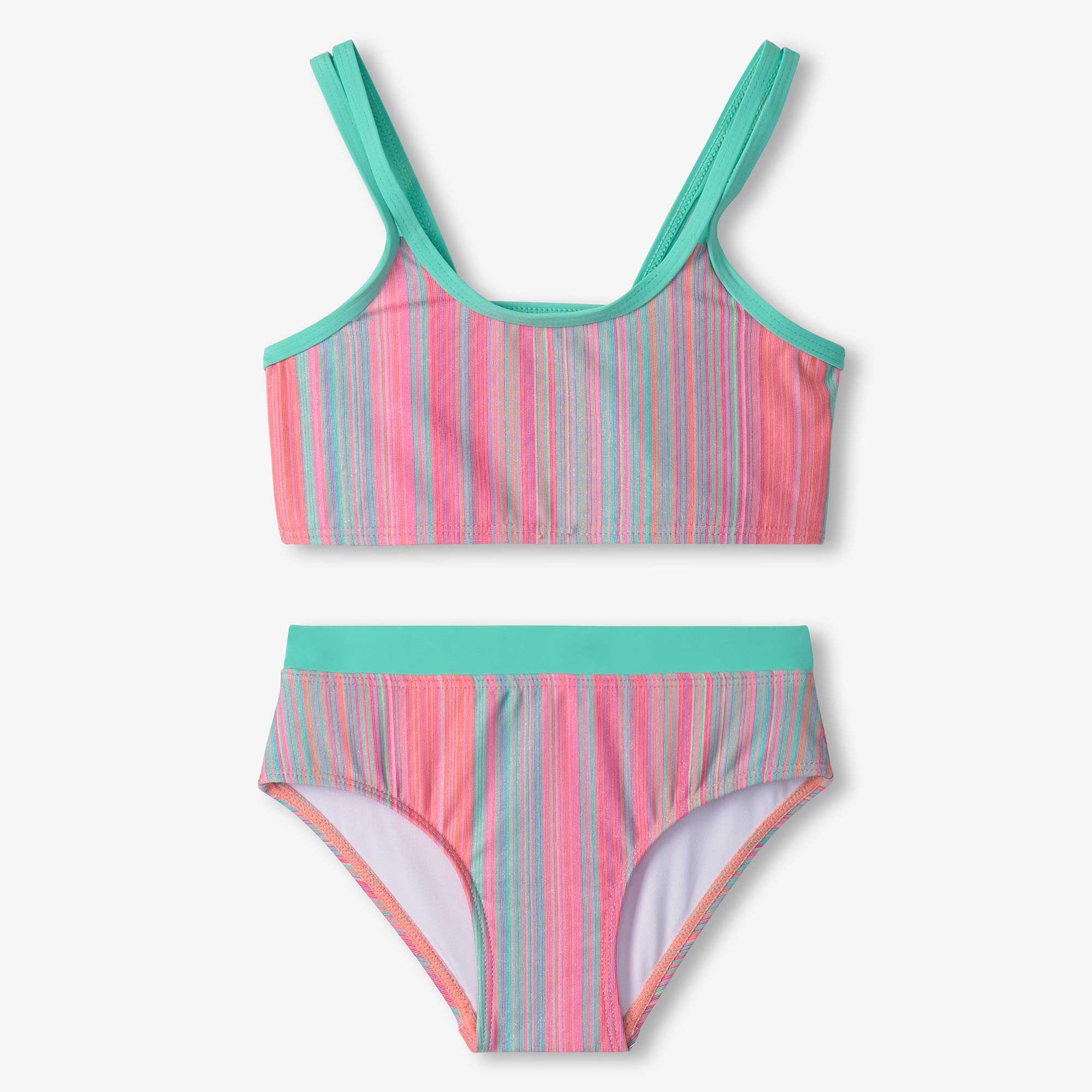 Hatley Shimmer Stripe Bikini Set for Women - Trendy Striped Two Piece Swimsuit for Beach & Pool - Perfect for Summer Vacations and Tropical Getaways