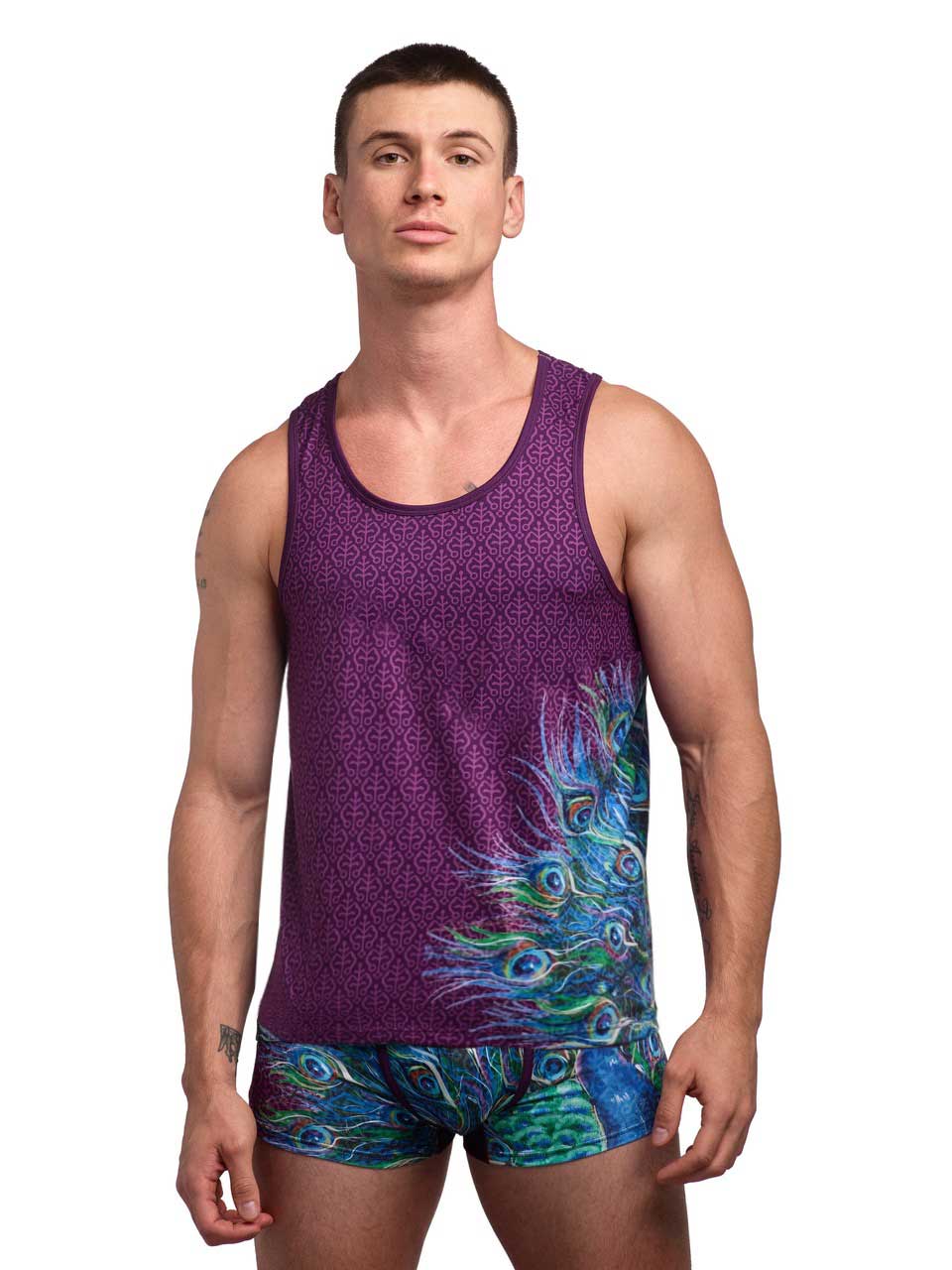 Stylish Peacock Print Tank Top for Women - Trendy Summer Sleeveless Blouse - Perfect for Beach, Vacation & Casual Outfits