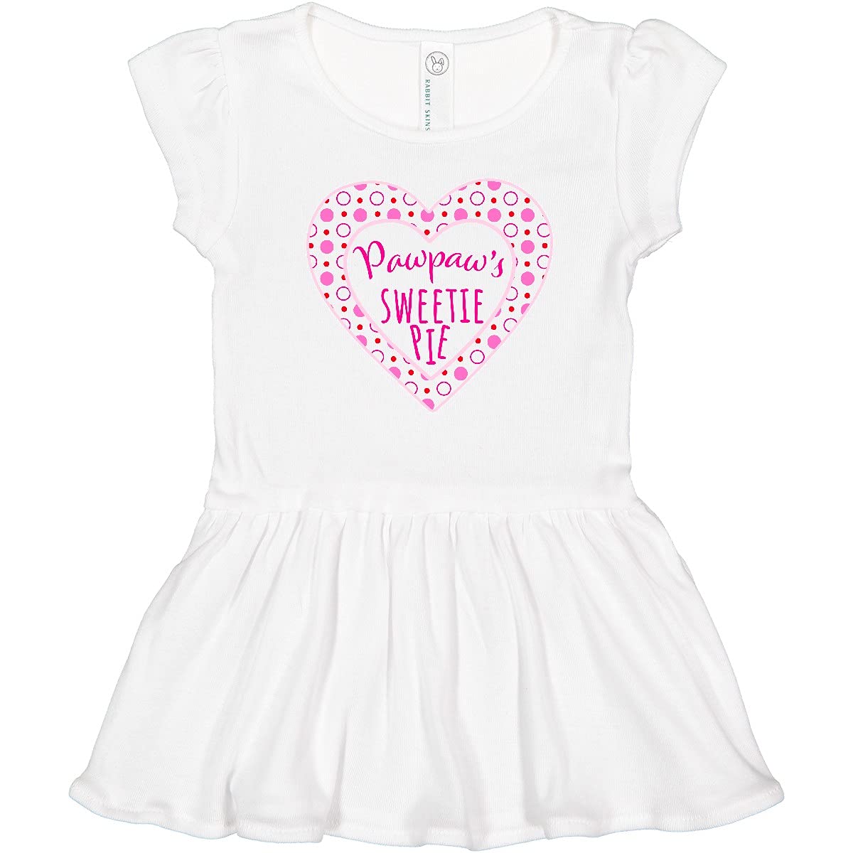 Inktastic Pawpaw's Sweetie Pie Toddler Dress with Pink Hearts - Cute Casual Outfit for Girls, Playdates & Family Photos