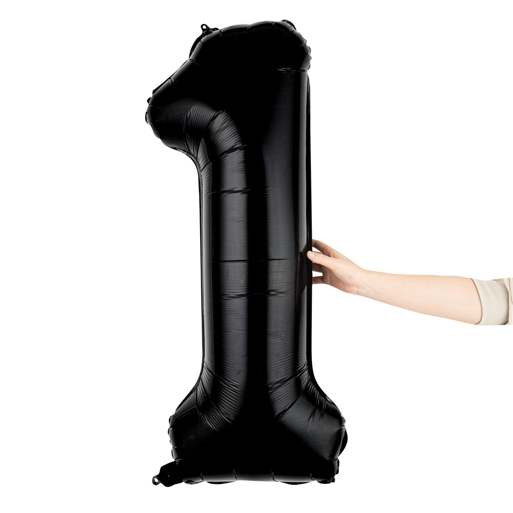 Balloonify Black Mylar Number 1 Balloon - 40 Inch Large Foil Balloon for Birthdays, Parties & Celebrations (1 Count Box) - Perfect for 1st Birthday Decorations, Anniversary Events & Photo Backdrops