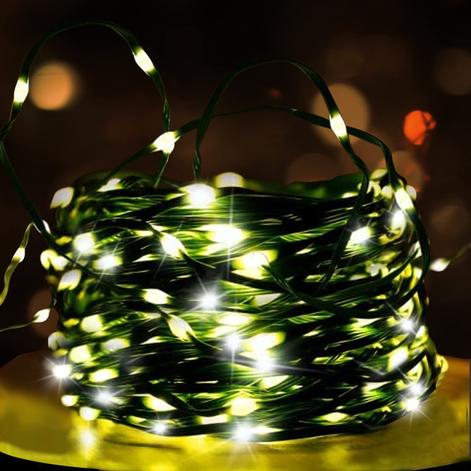 GIREALO 300 LED 98FT Waterproof Fairy String Lights with Remote Control - Battery Operated Green LED Lights for Outdoor/Indoor Decor, Garden, Home, Party, Wedding & Festival Lighting - Perfect for Backyard, Patio, Christmas Tree and Bedroom Decoration