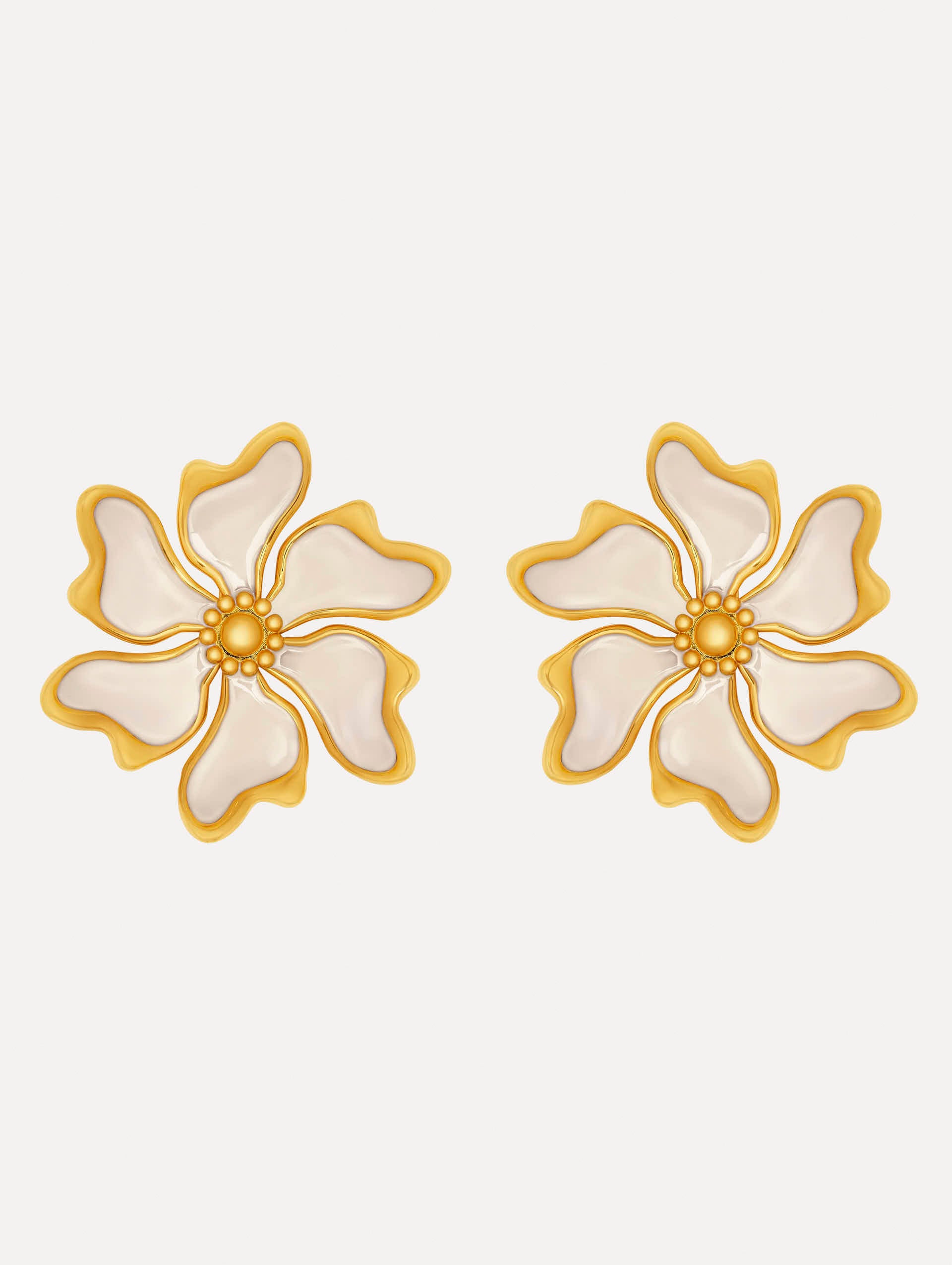Cherry Blossom Enamel Clip-On Earrings for Women - Japanese Floral Dangle Earrings for Spring, Summer, Wedding & Party Accessories