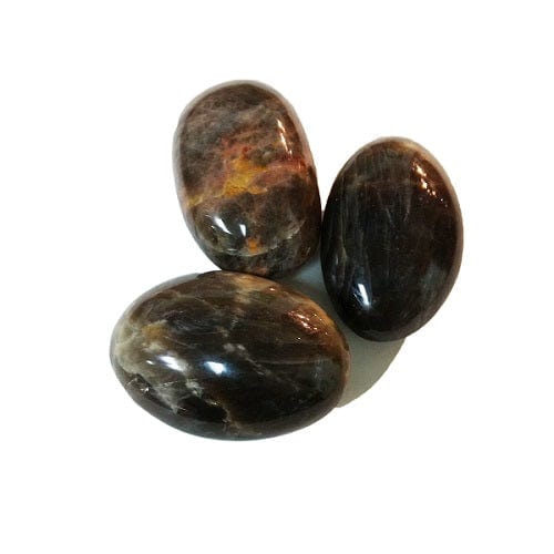 Black Moonstone Palm Stones for Healing & Meditation - Natural Gemstone for Stress Relief, Chakra Balancing & Spiritual Growth - Perfect for Yoga, Reiki & Mindfulness Practices